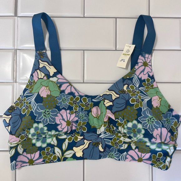 aerie Other - Aerie Offline Retro Floral Sports Bra Real Me Stretch Removable Pads Large.  NEW